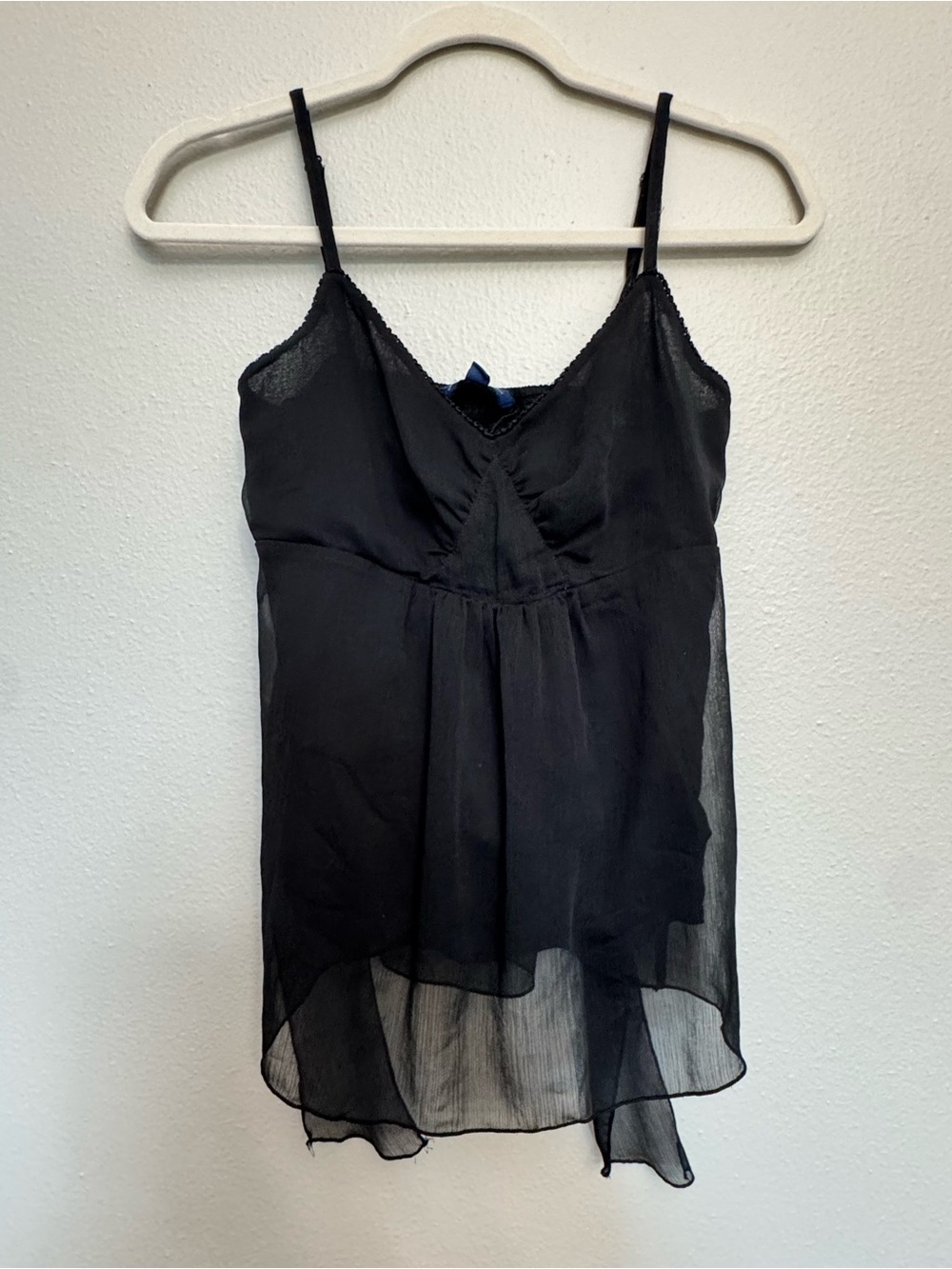 American Eagle Outfitters Black Sheer Layered Spaghetti Strap Cami